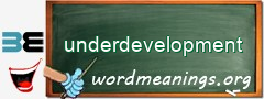 WordMeaning blackboard for underdevelopment